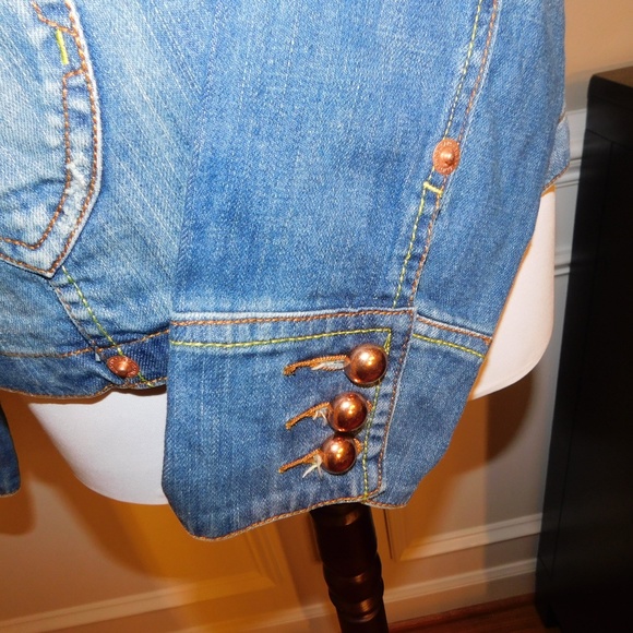 Distressed Denim Blazer - XL - BRAND NEW - Picture 7 of 8